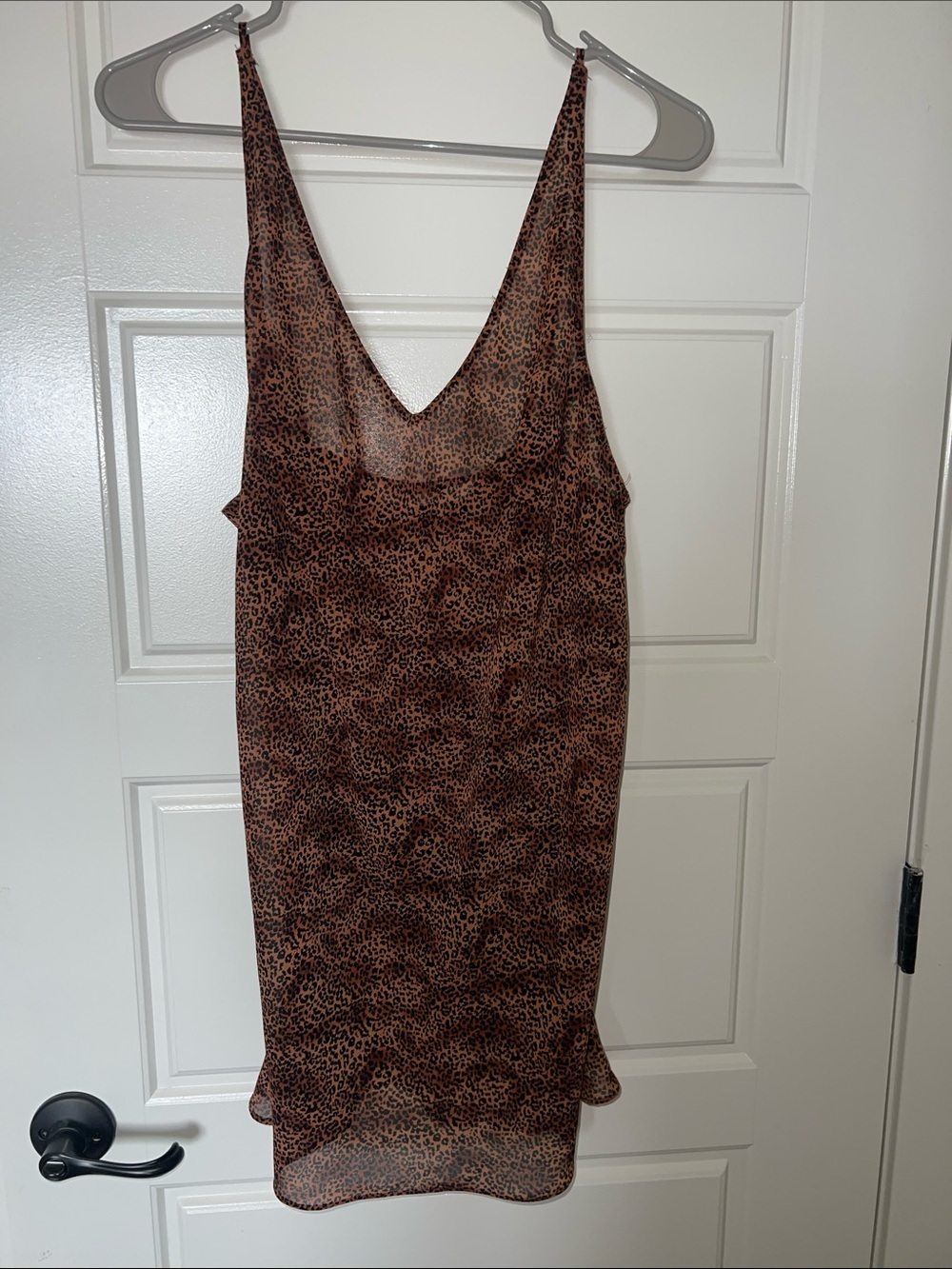Victoria's Secret Leopard-Print Slip Dress in Brown and Black